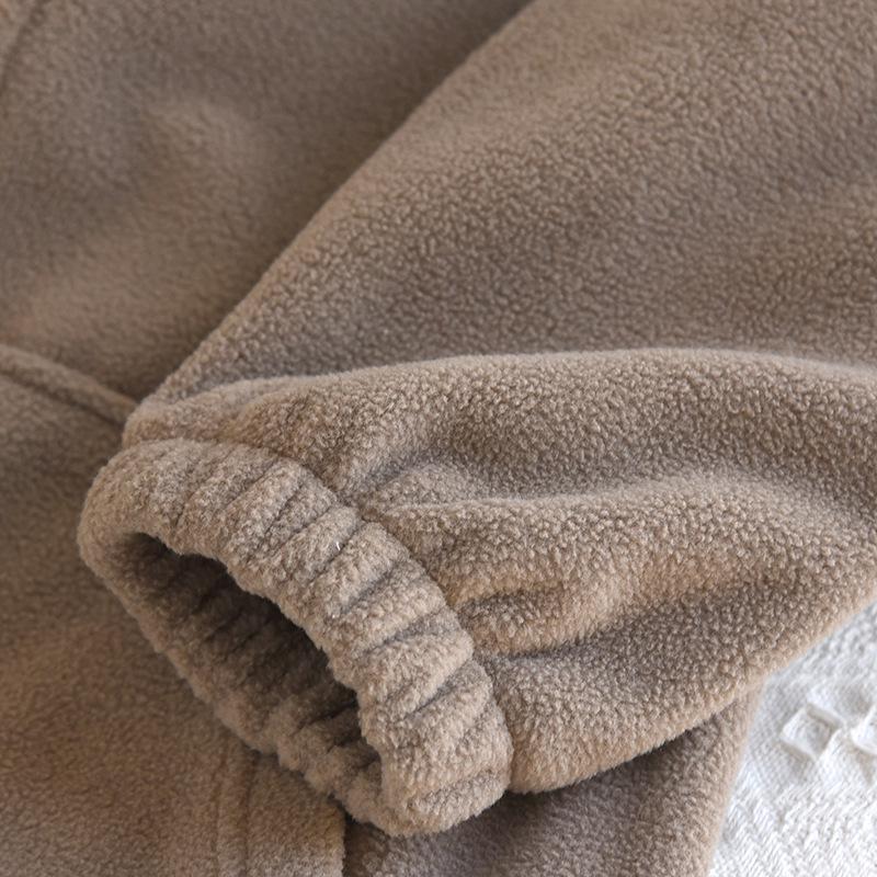 Couple's Fleece Pajamas: Warm Hooded Zip-Up for Men, Perfect for Fall and Winter Lounging or Outerwear.