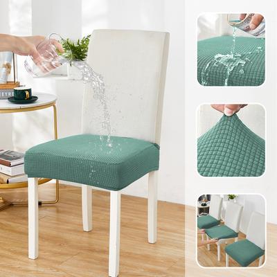 Streç Sandalye Koltuk Yemek Odası Için Kapakları Su Geçirmez Jakarlı Yemek Koruyucuları Seti Çıkarılabilir Yıkanabilir Mutfak Sandalye Slipcovers