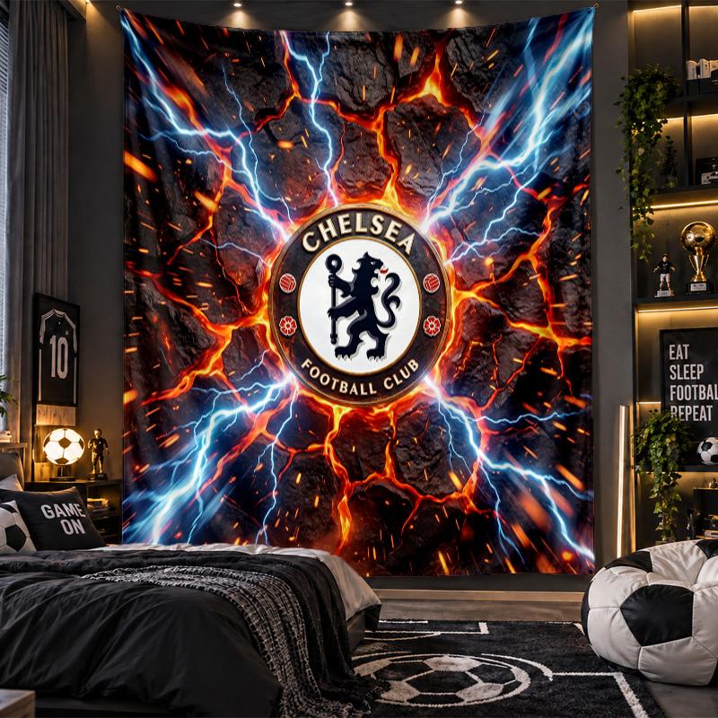 Wall Hanging Tapestry Chelsea FC Print Cloth for Living Room Bedroom Home Decor