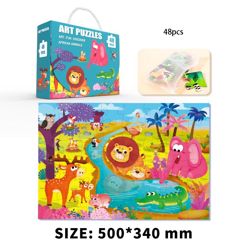 300 500 Pieces Animal Dinosaur Irregular Paper Puzzle Cognitive Jigsaw Puzzles Game for Kids Educational Toy Children Xmas Gifts