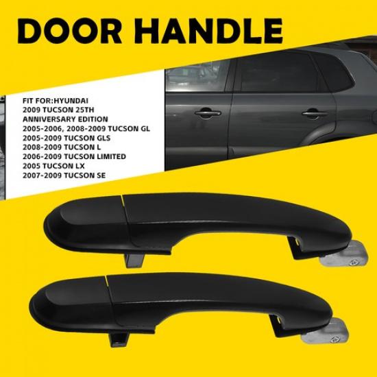 2 шт. Черные Наружные Ручки Двери Задние Левая+Правая Для Hyundai Tucson EXV 2005-2009
