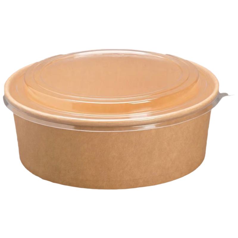 

Disposable Round Kraft Paper Food Containers with Lids