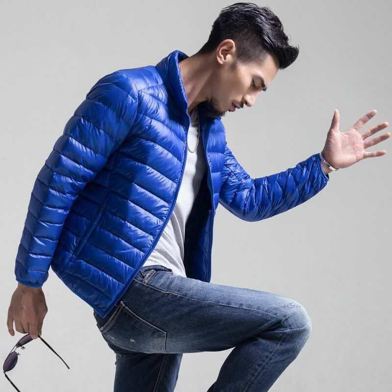 Men's new light and thin down jacket men's stand-up collar winter jacket plus size men's light down jacket