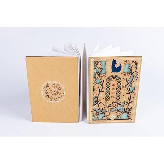 Wooden Cover Goshuin Book Leaf Fox