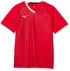 Mizuno Tennis Game Short Size S Size Shirt, Sleeve, 62JA0007, Red, (Japan S)