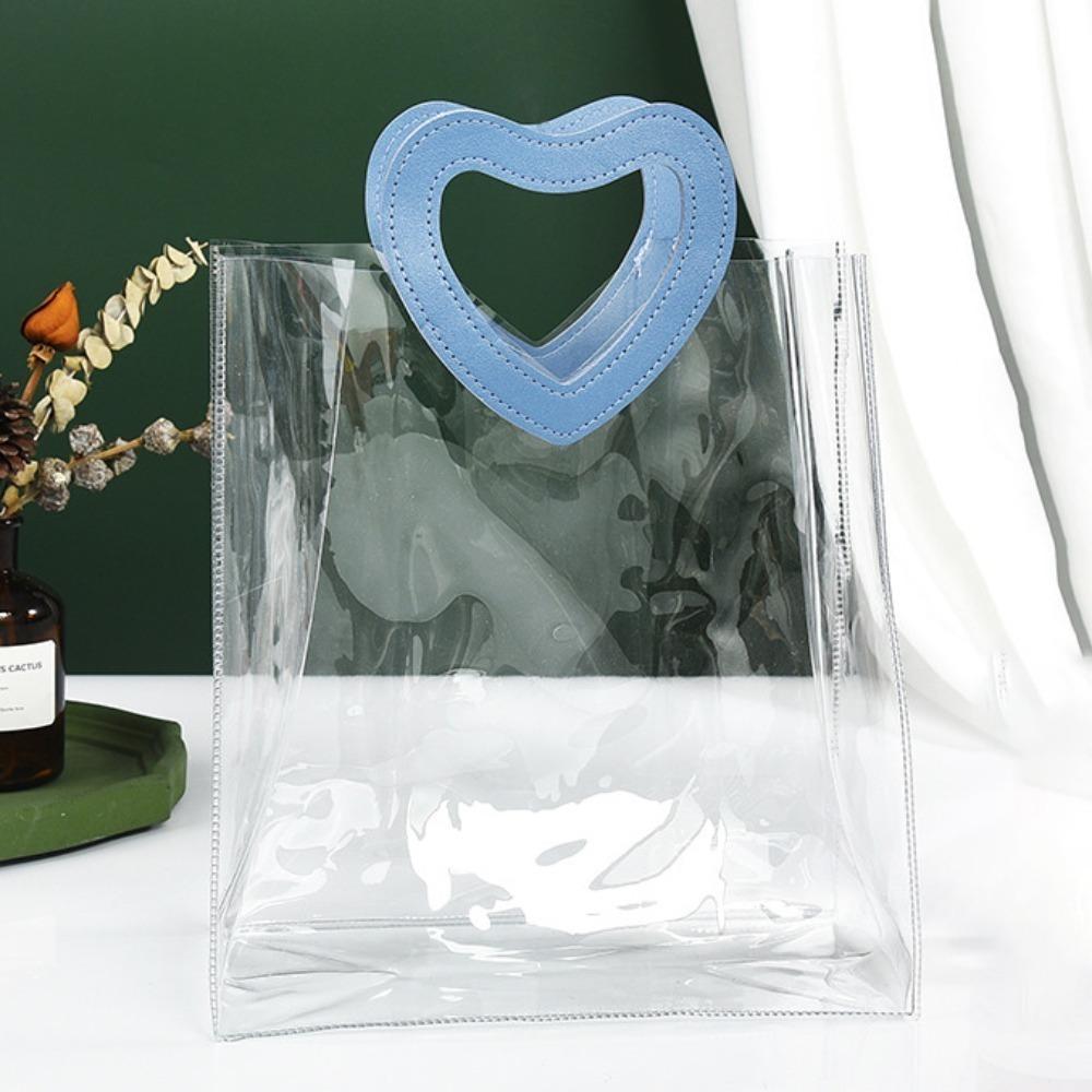 

PVC Transparent Flexible Tote Bag/ Shopping Bag/ Goodie Bag/ Packaging Bag/ Plastic Grocery Bag/ Flower Bag S