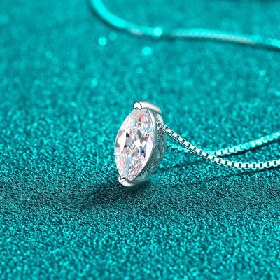 New Real Moissanite Horse Eye Pendant Necklace D Color VVS1 Diamond Pure S925 Sterling Silver Fine Jewelry for Women