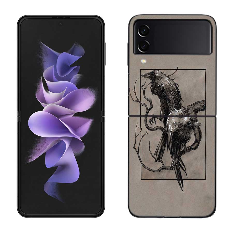 

Raven Crow Skull Pattern Case for Samsung Galaxy Z Flip 6 Flip 5 4 3 5G Black Cell Phone Cover Samsung Z Flip 5 5G Luxury PC Samsung Z Flip 5 5G