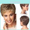 Premium Quality Short Blond And Brown Wigs Capless Design For Effortless Style And Comfort