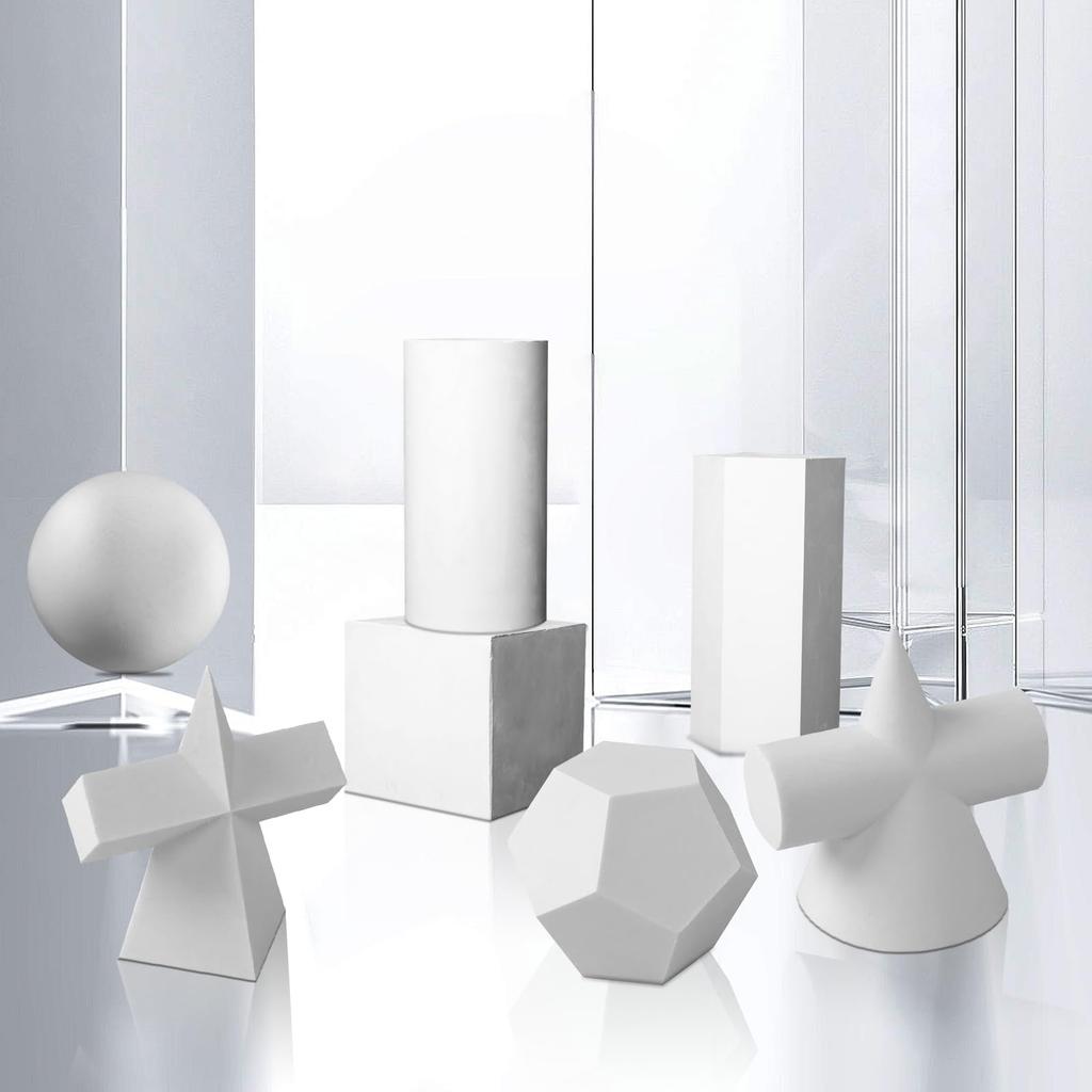 HttDog Drawing Motif Geometric Model Cubes with Larger Object Model Set of 10 Set Rims, Blocks, Art,