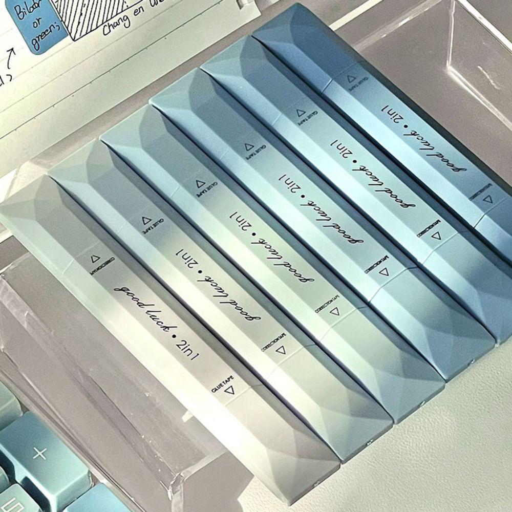 4pcs Large-capacity Correction Tape 2-in-1 Dispensing Pens Portable Dot Glue Tape  School Supplies