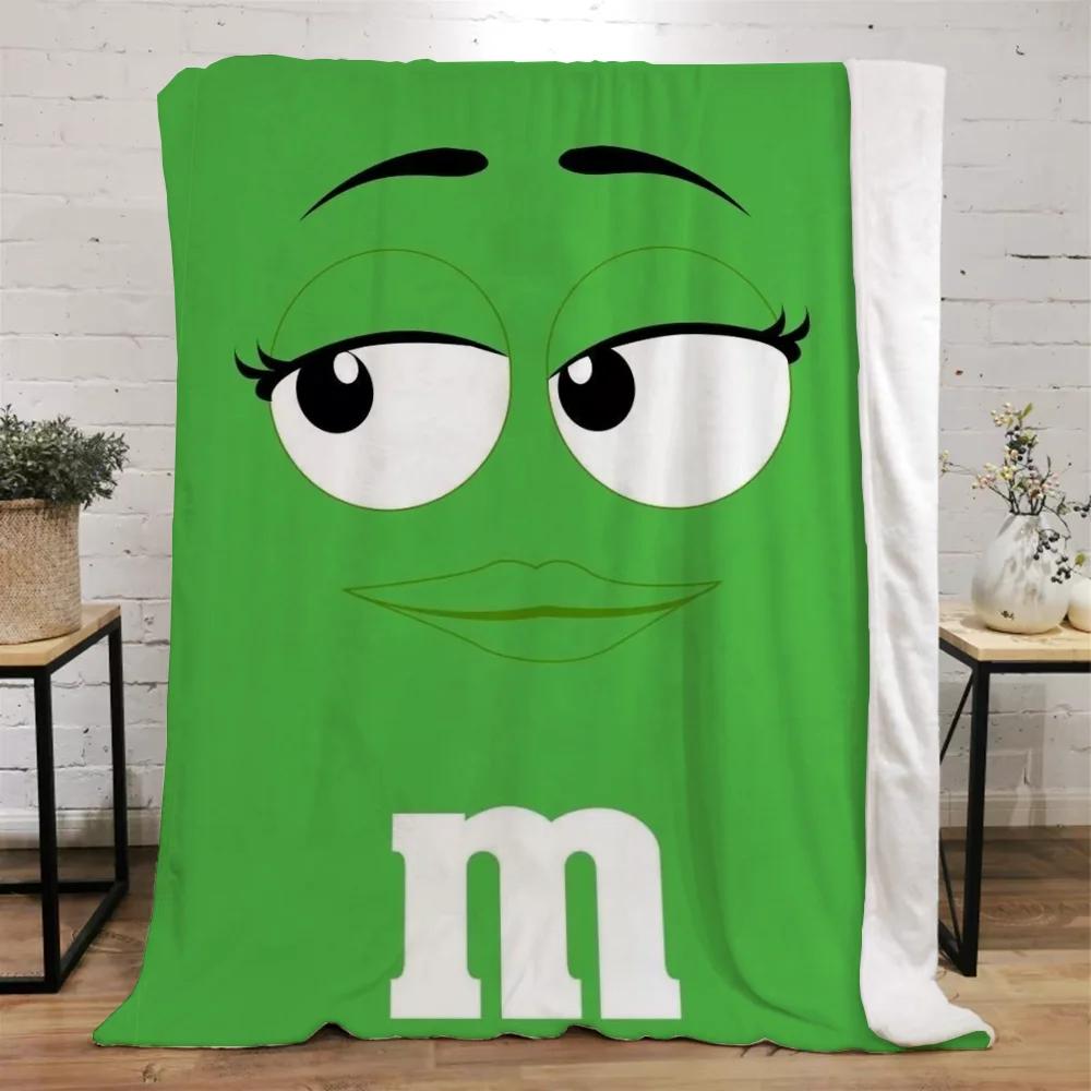 M&M's Lustige Decke für Sofas Luxuriöse Bettwäsche Strandtuch Bettdecken Charaktere Flauschig Kariert Wohnkultur Überwurf Knie Weich Nickerchen