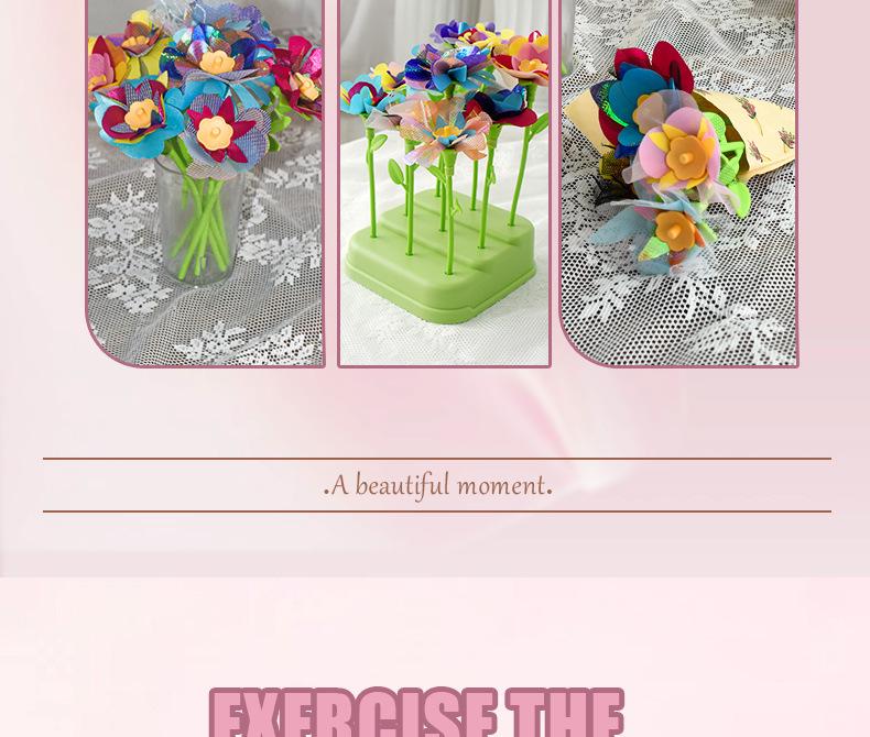 DIY Embossing Machine: Children's Handmade Fabric Flower Bouquet Toy Set (Ages 3-6)