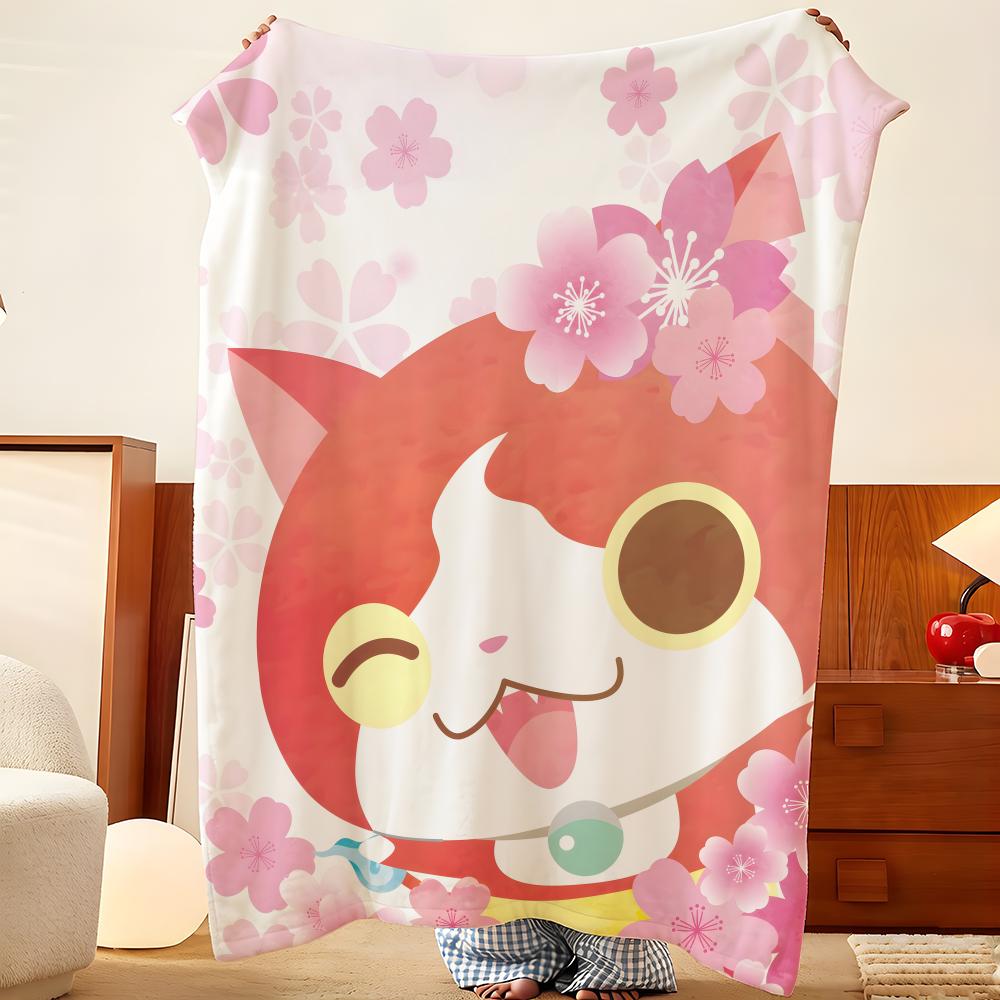 Game Y-Yo k-kai W-Watch Throw Flannel Throw Blanket, Lightweight Cozy, Durable Washable cute Cool