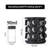 Rotating Spice Rack With Clear Glass Jars And Adjustable Lids 360 Degree Rotation For Home Kitchen Outdoor Camping Cooking