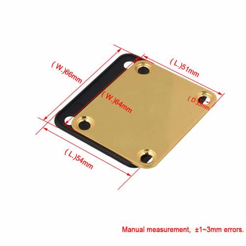 Bstinay Square Neck Plate, Neck Joint Plate, Electric Guitar Part, with Screws, Metal, Gold