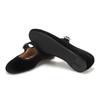 Barbara Velvet Jewelry Buckle Mary Jane Flat Bbe515bk