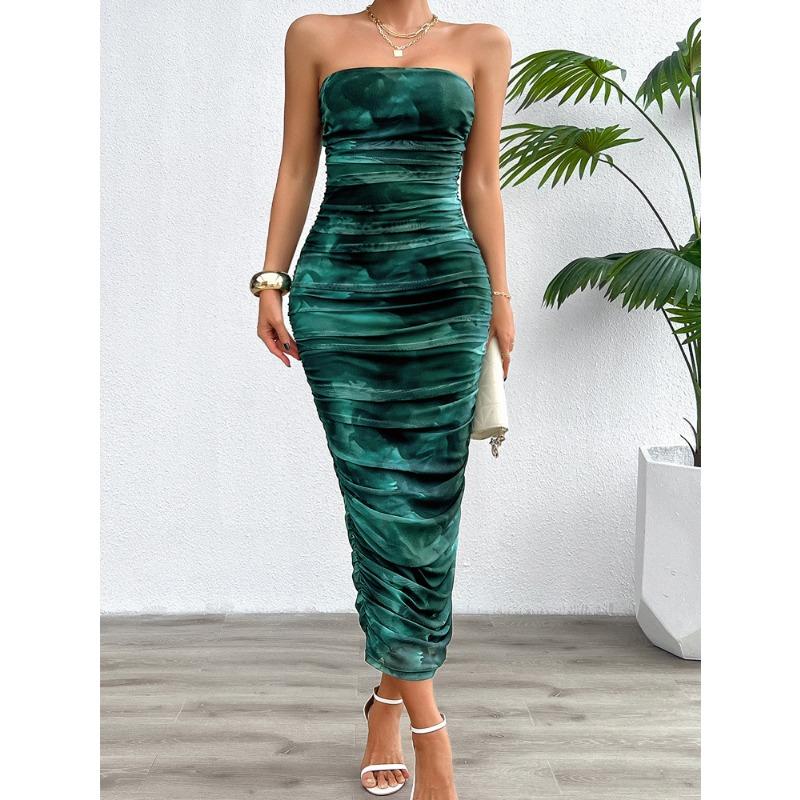 Dámské jarní a letní temperamentní zeštíhlující šaty s čistou touhou otřít hrudník a závratěmi