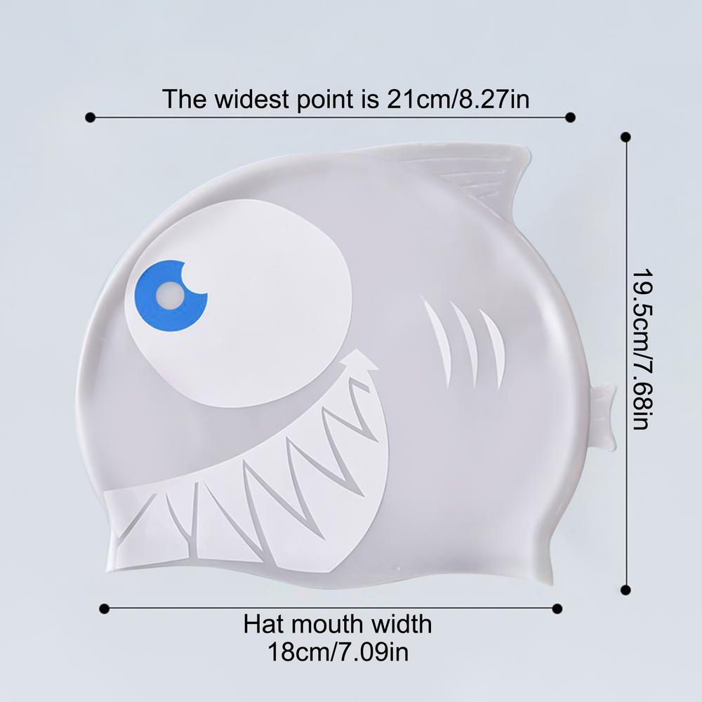 Gorros de Natación para Niños Tiburón Piscina Silicona Dibujos Animados Animal Protección Divertido Bañador Gorros Para Niños Niñas Niños Pequeños Mayores de 3 Años