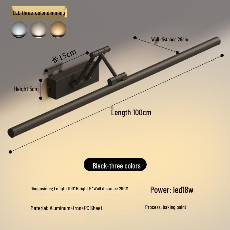 LED Vanity Mirror Light: Drill-Free Installation for Bathroom or Dressing Table Cabinets