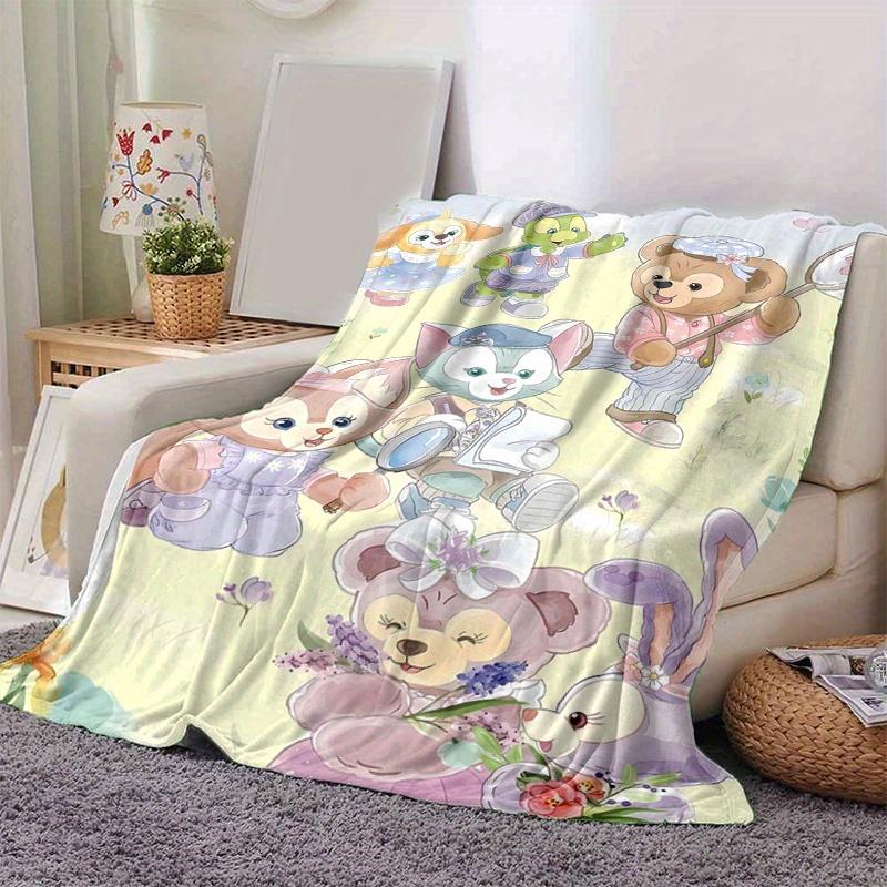 1pc, Duffy and Friends (13) Home Decor Flannel Blanket, Perfect Gift for Bedroom, Living Room, Travel, Camping, Car, Beach, Office Nap, Ideal Sofa Thr