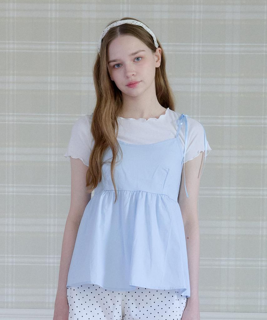 PINK PINEAPPLE Mellow Ripple Frill T-Shirt_White
