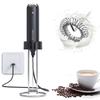 CIRCLE JOY Wall-Mounted Milk Frother, Rechargeable Milk Frother, Electric Mini Drink Mixer with 2-in-1 Stainless Steel Stand, for Coffee, Cappuccino,
