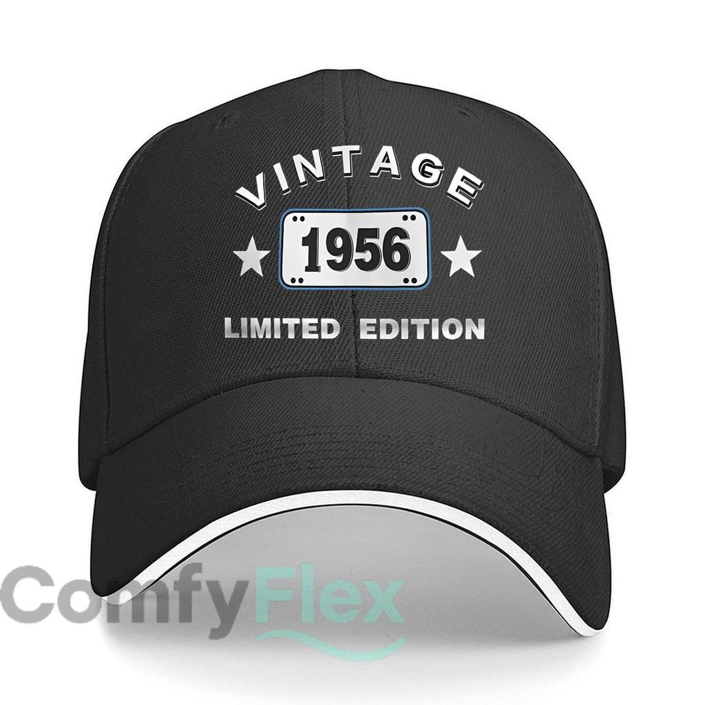 Vintage 1956 Retro Art Hip Hop Hat Fashion Outdoor Sports Sandwich Baseball Cap