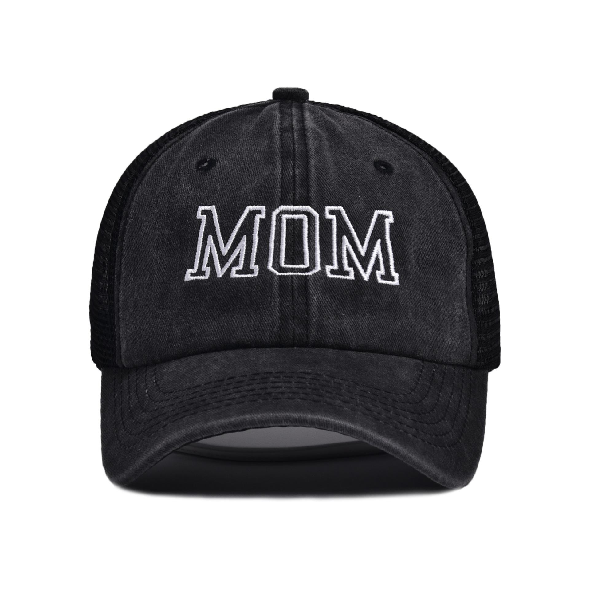 

Козырьки Вышивка Бейсболки Хип-хоп Солнцезащитные Шляпы Мужские Женские Спорт на Открытом Воздухе Mesh Black MOM