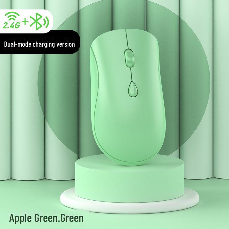 

Беспроводная двухрежимная бесшумная мышь Spot Wireless 2.4G Bluetooth для ноутбука, настольного компьютера и телевизора Bluetooth + 2.4G dual-mode charging version зелёный