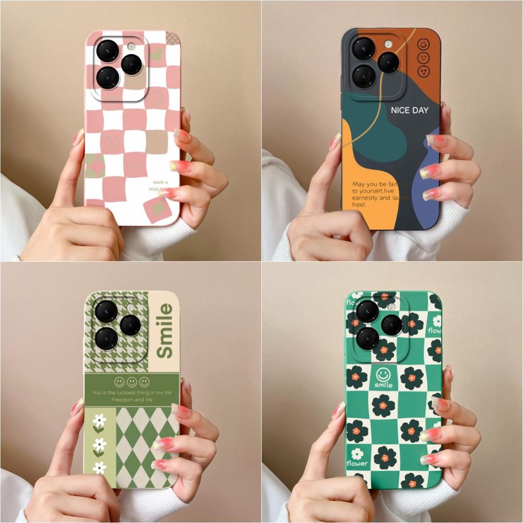 Etui na telefon do Infinix Zero 30 Hot 40 Note 40 Pro+ GT 20 Pro Itel RS4 4G Modny wzór w kratkę Wysokiej jakości silikonowy miękki antypoślizgowy luksusowy pokrowiec