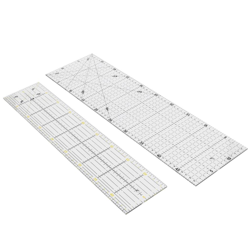 2Pcs Quilting Ruler MultiFunction Sewing Drawing Drafting Crafts Scale Measuring Tool
