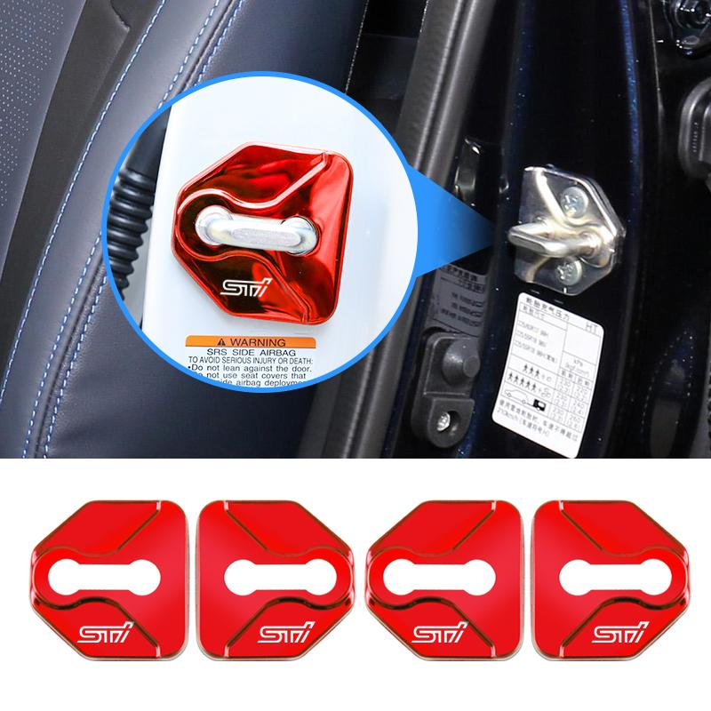 Car Door Lock Cover Stainless Steel Protection Accessories For Subaru STI WRX Forester Impreza Legacy Outback XV BRZ Tribeca Z17