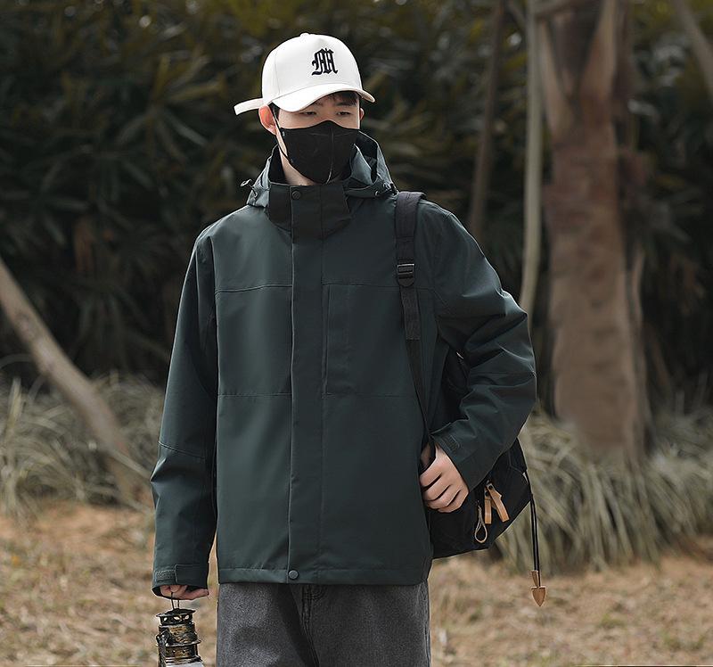 Hooded Jacket 2026 Spring and Autumn Windproof Waterproof Breathable Jacket Outdoor Mountaineering Jacket Removable Cap