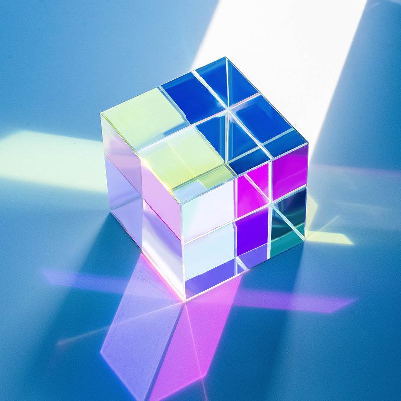 Science Magic Prism Cube 15/20Mm Hexahedral Crystal Magic Cmy Cube 3D Color Cube Prism For Photography