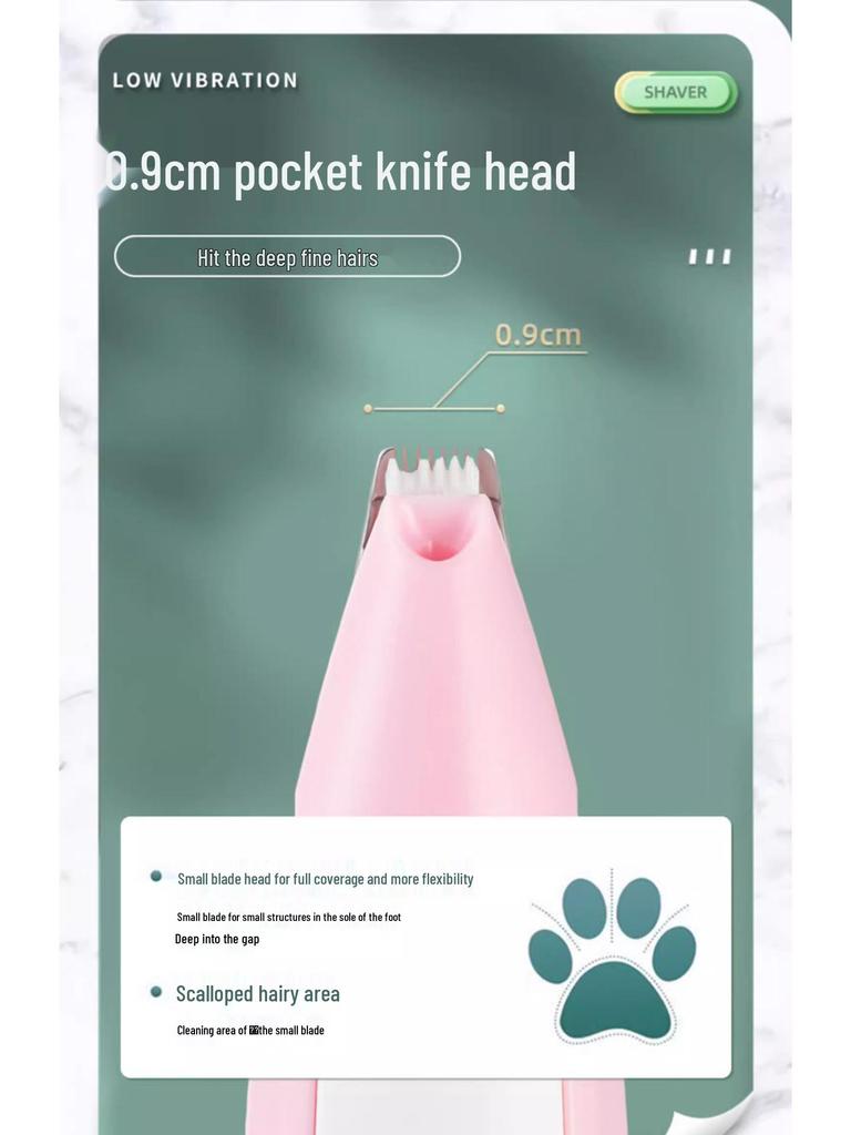 Electric Pet Hair Trimmer with Light for Cats & Dogs