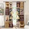 Highland Cow Pattern Curtains 2-Piece Set Pastoral Style Fun Quote Printed Curtains Living Room Bedroom Home Decor Curtains