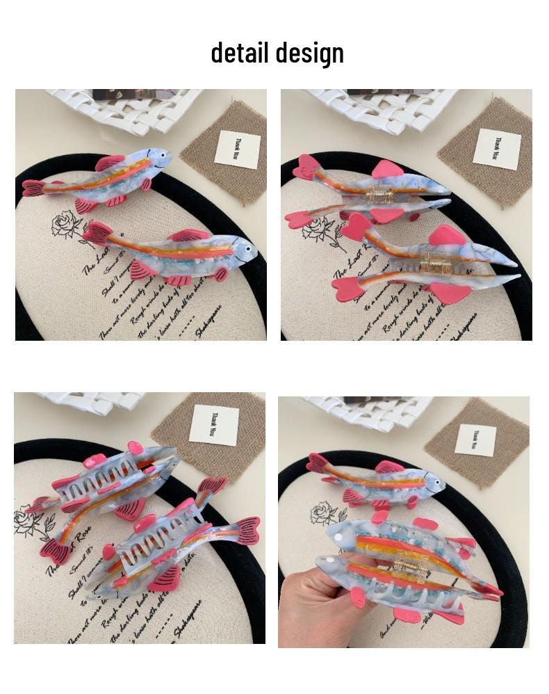 YHJ Sea Animal Acetate Shark Hair Clip - Small Fish Updo Claw Hair Accessory