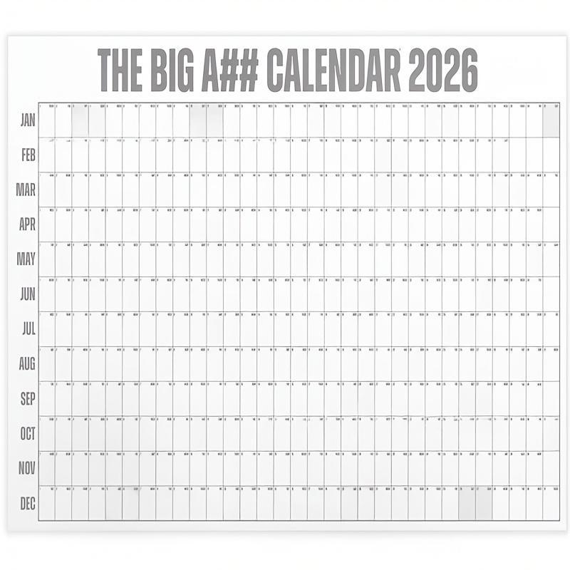 

Календар 2026 - Дуже великий настінний планер з функціями особистого планування, багатоцільовий офісний календар для зустрічей та нотаток сірий