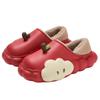 Women's Winter Cartoon Apple Cotton Slippers: Indoor Plush, Warm, Waterproof, Non-Slip Shoes