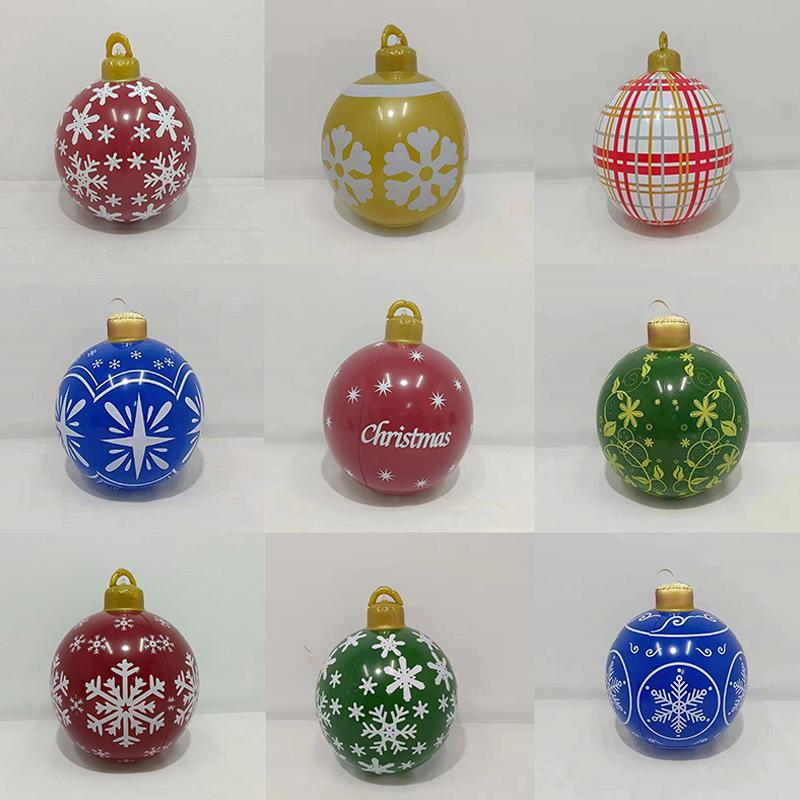 Weihnachten Aufblasbare Dekoration Ballon Drucke Handwerk Spielzeug Ball Festlichen Spaß Im Freien 60Cm