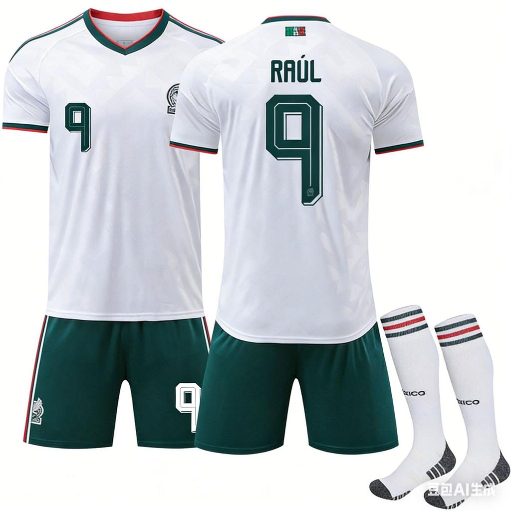 2026 World Cup Mexico Away Jersey No. 9 Raul National Team Jersey Short-sleeved Football Jersey Custom Cross-border