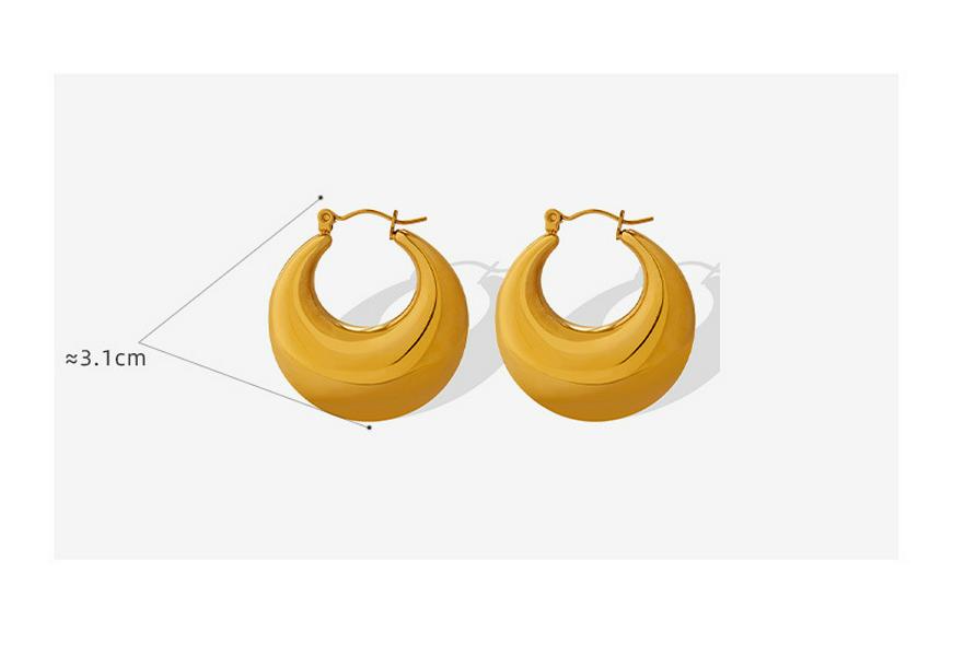 Exquisite Gold-Plated Titanium Steel Hoop Earrings - European Style, Non-Fading, Personalized Design