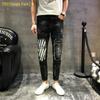 2024 Spring European High-End Personalized Men's Motorcycle Jeans: Handsome Slim Fit Trendy Style