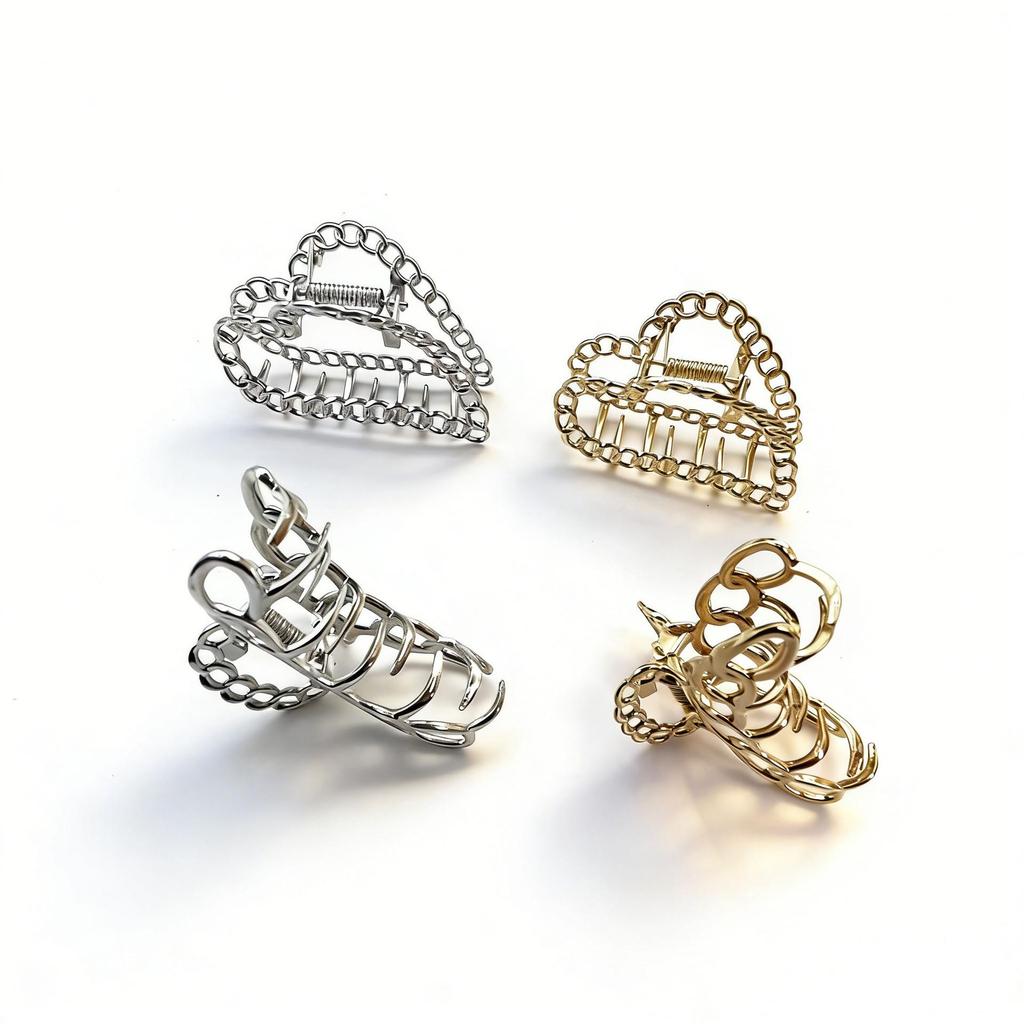Large Japanese Korean Metal Shark Hair Claw Clip - Internet Celebrity Style Hairpin for Shower & Headdress