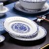 Fuyu Ceramics 56-Piece Blue & White Linglong Dinnerware Set