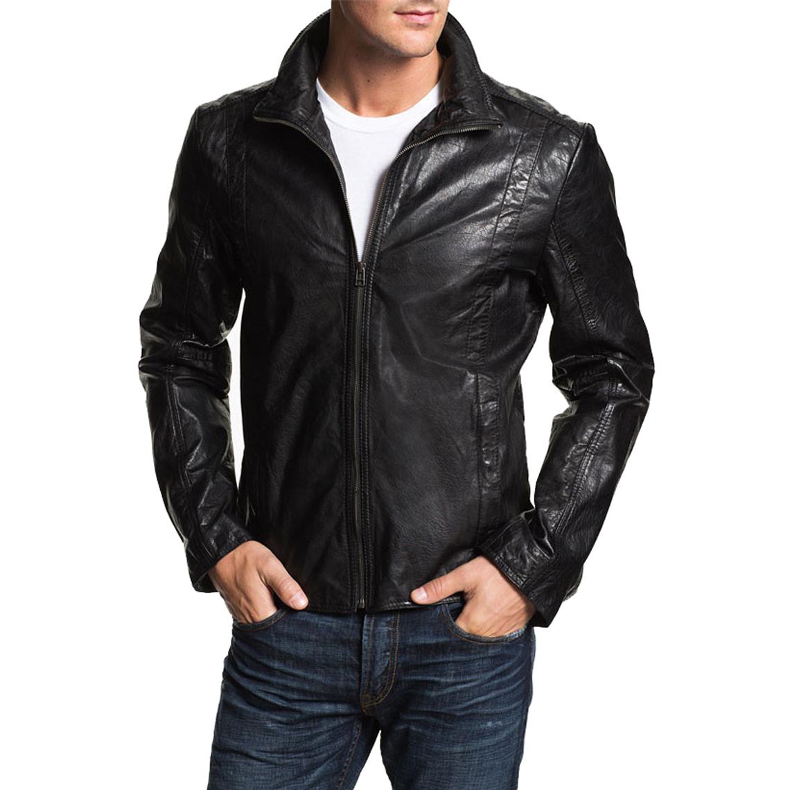 

SkinOutfit Men s Genuine Lambskin Black Leather Jacket Stylish Motorcycle Bomber Biker Outerwear MJ 79 M чорний