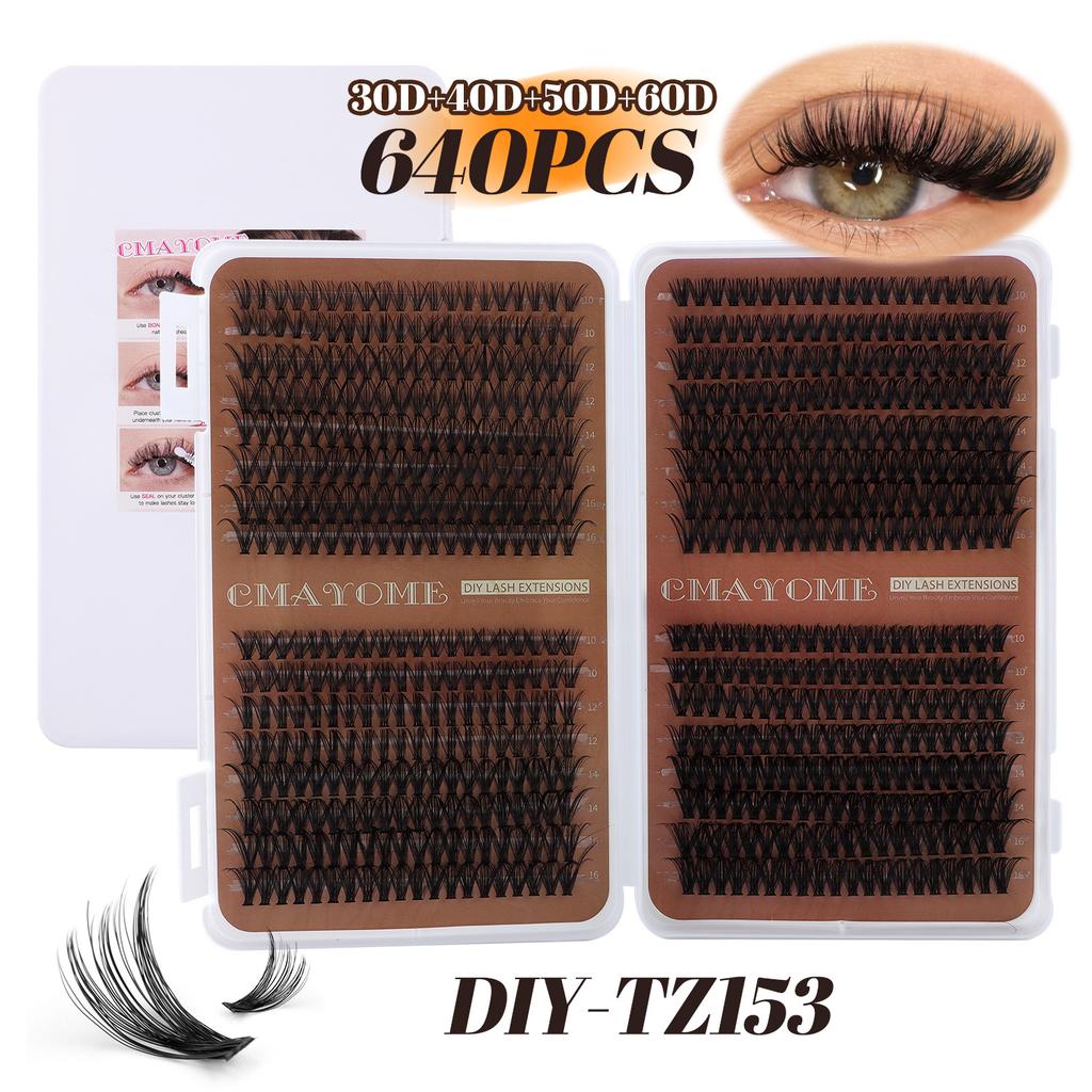 640 Tufts Diy Multi-Haired Eyelashes Book South East Asia Natural Thick D Song Segmented False Eyelash Set