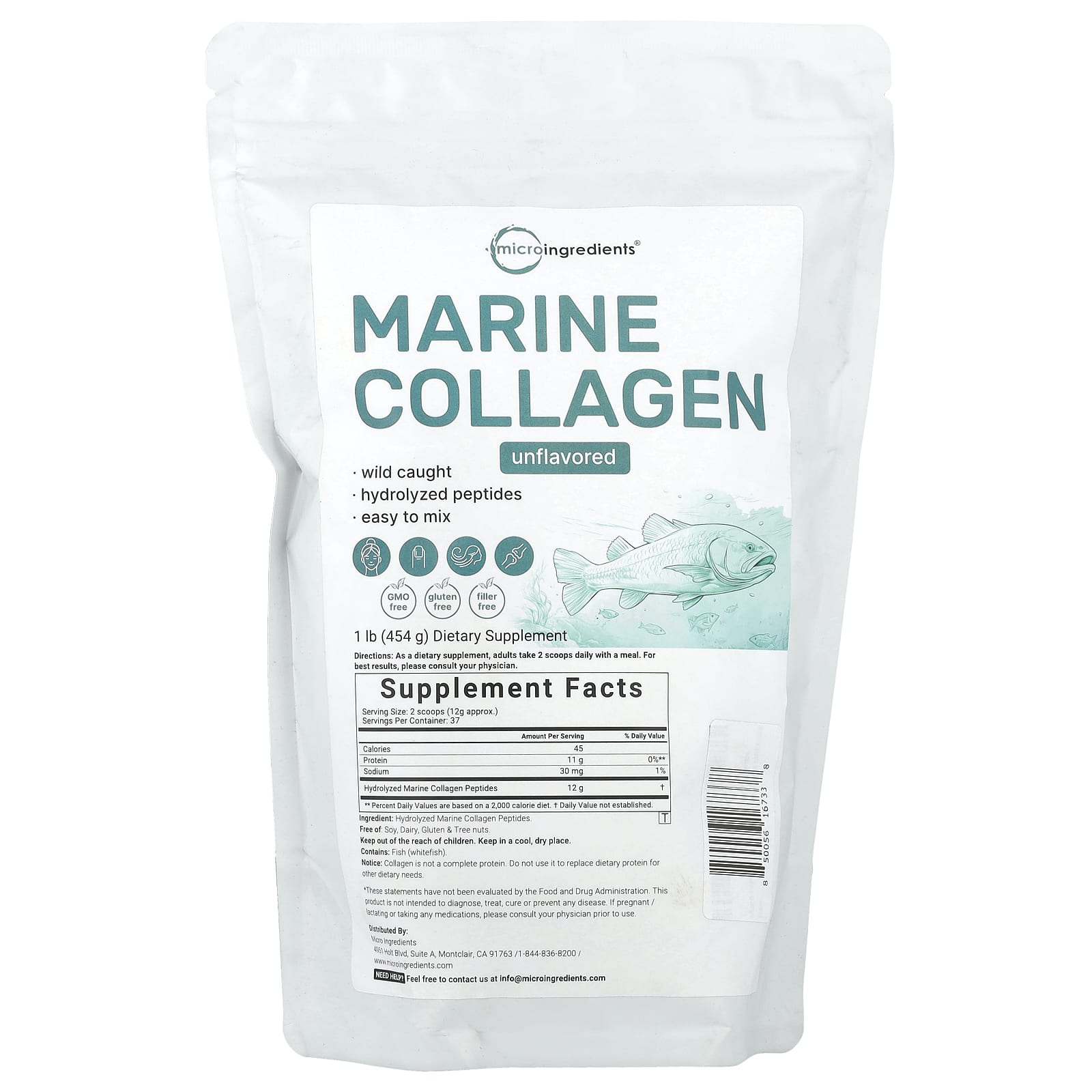 

Marine Collagen, Unflavored, 454G (1Lb)