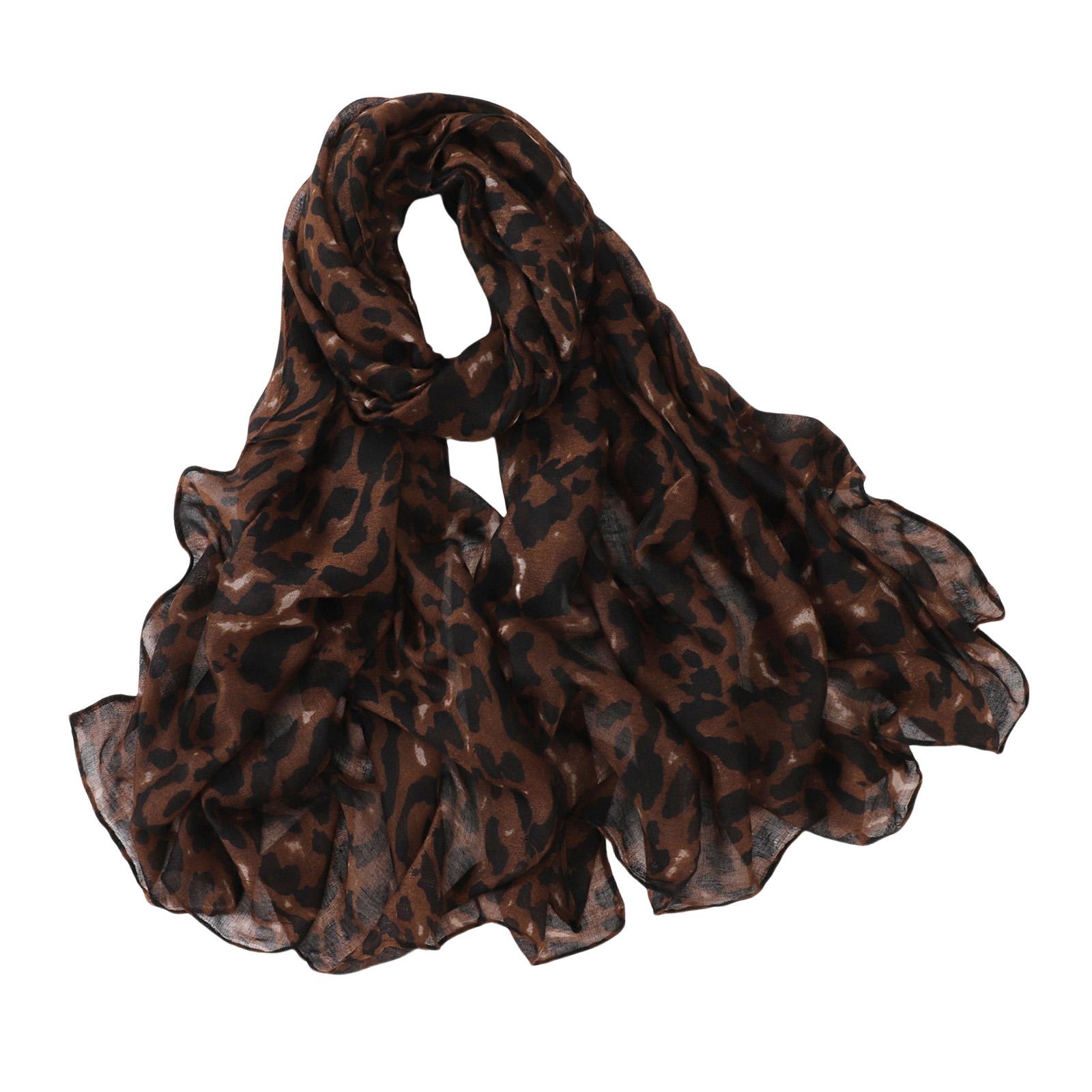 

180cm Leopard Print Scarf Fashionable Neck Wrap Shawl Comfortable & Breathable for Women Daily Commute Parties Travel D